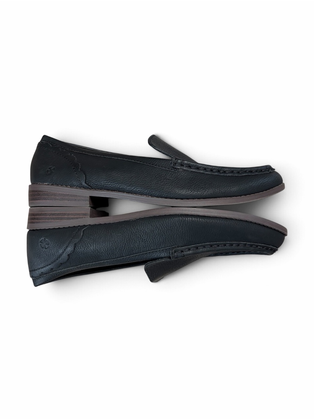 Lucky Brand Black Pebbled Loafers Women’s Size 9M Slip-On Moc Toe Low Heel